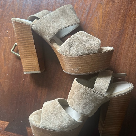 Aldo Tan Suede Platform Sandals - Picture 2 of 4